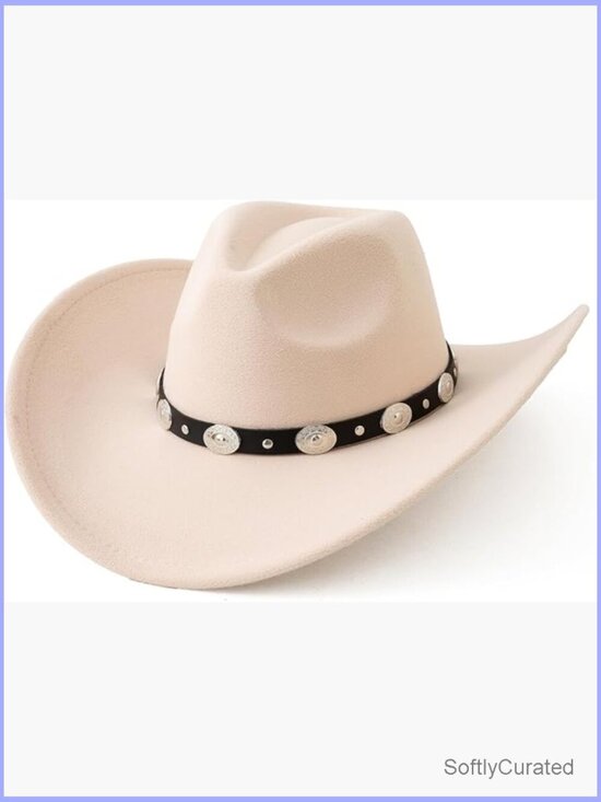 Felt Wide Brim Western Cowboy Hat with Adjustable Buckle Strap for Costume & main image 6